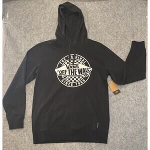 Vans Sweater Mens Size Small Black Off The Wall Graphic Logo Long sleeve Hoodie